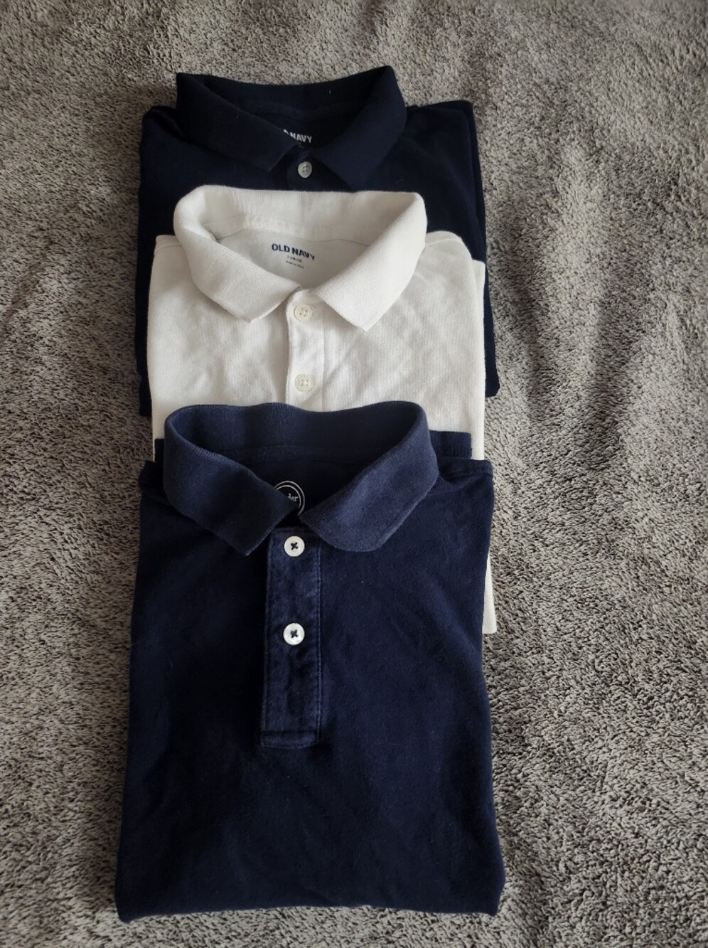 Boys Polo Shirts - Navy and White